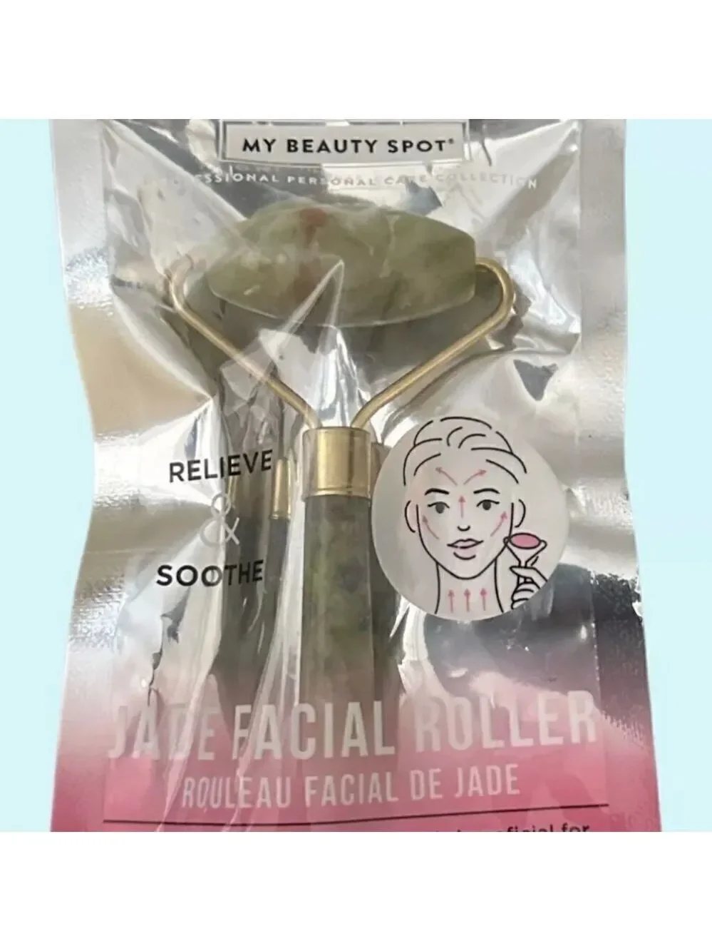 Jade Facial Roller by My Beauty Spot Reduce Wrinkles NEW Sealed